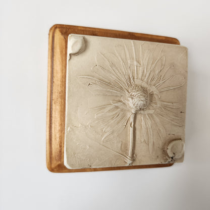 Plaster Botanical Bas Relief Artwork
