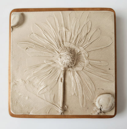 Plaster Botanical Bas Relief Artwork