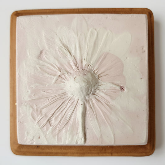 Plaster Botanical Bas Relief Artwork