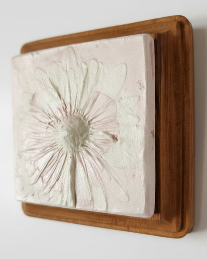 Plaster Botanical Bas Relief Artwork