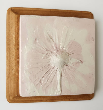Plaster Botanical Bas Relief Artwork