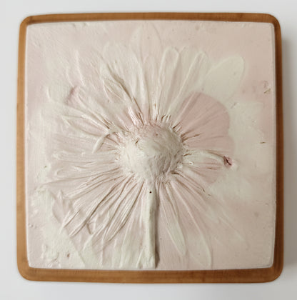 Plaster Botanical Bas Relief Artwork