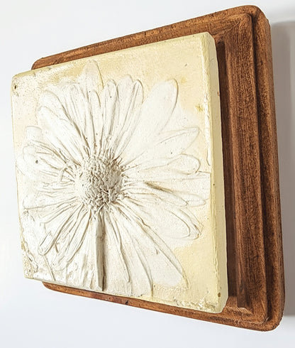 Plaster Botanical Bas Relief Artwork