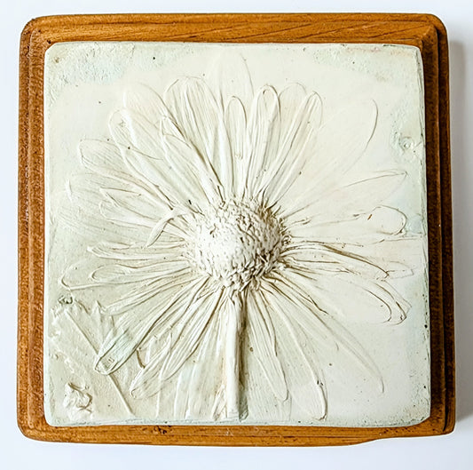 Plaster Botanical Bas Relief Artwork