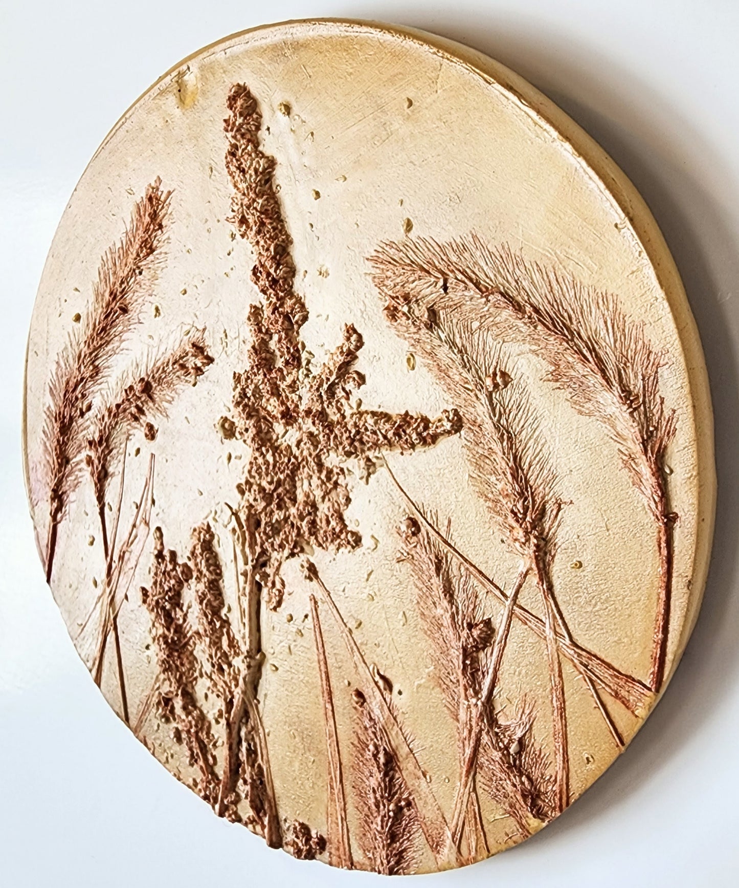 Plaster Botanical Bas Relief Artwork
