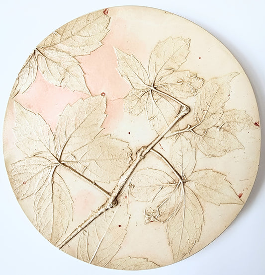 Plaster Botanical Bas Relief Artwork