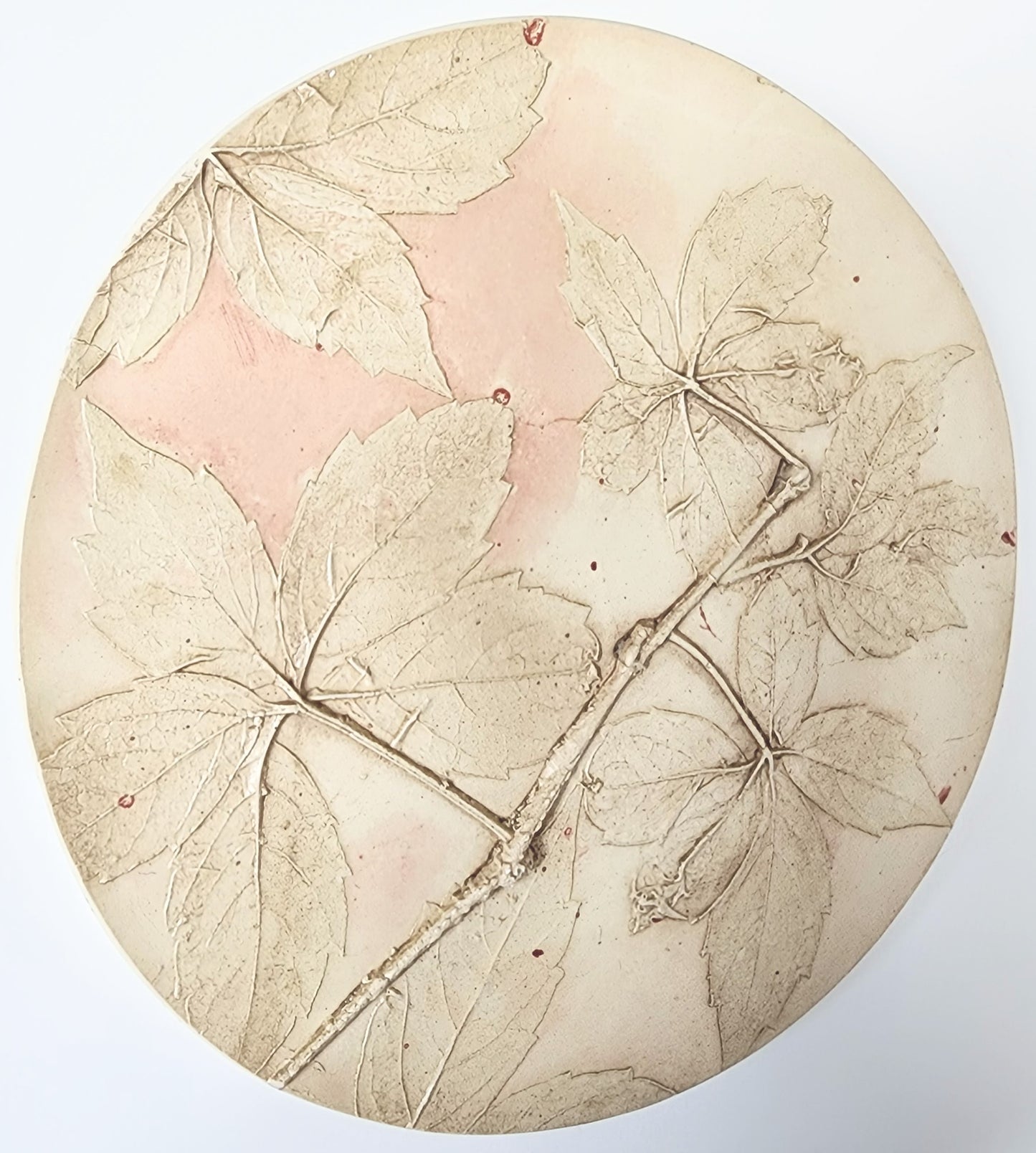 Plaster Botanical Bas Relief Artwork
