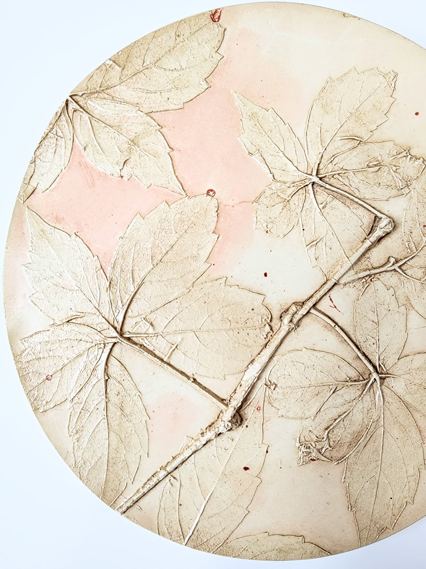 Plaster Botanical Bas Relief Artwork