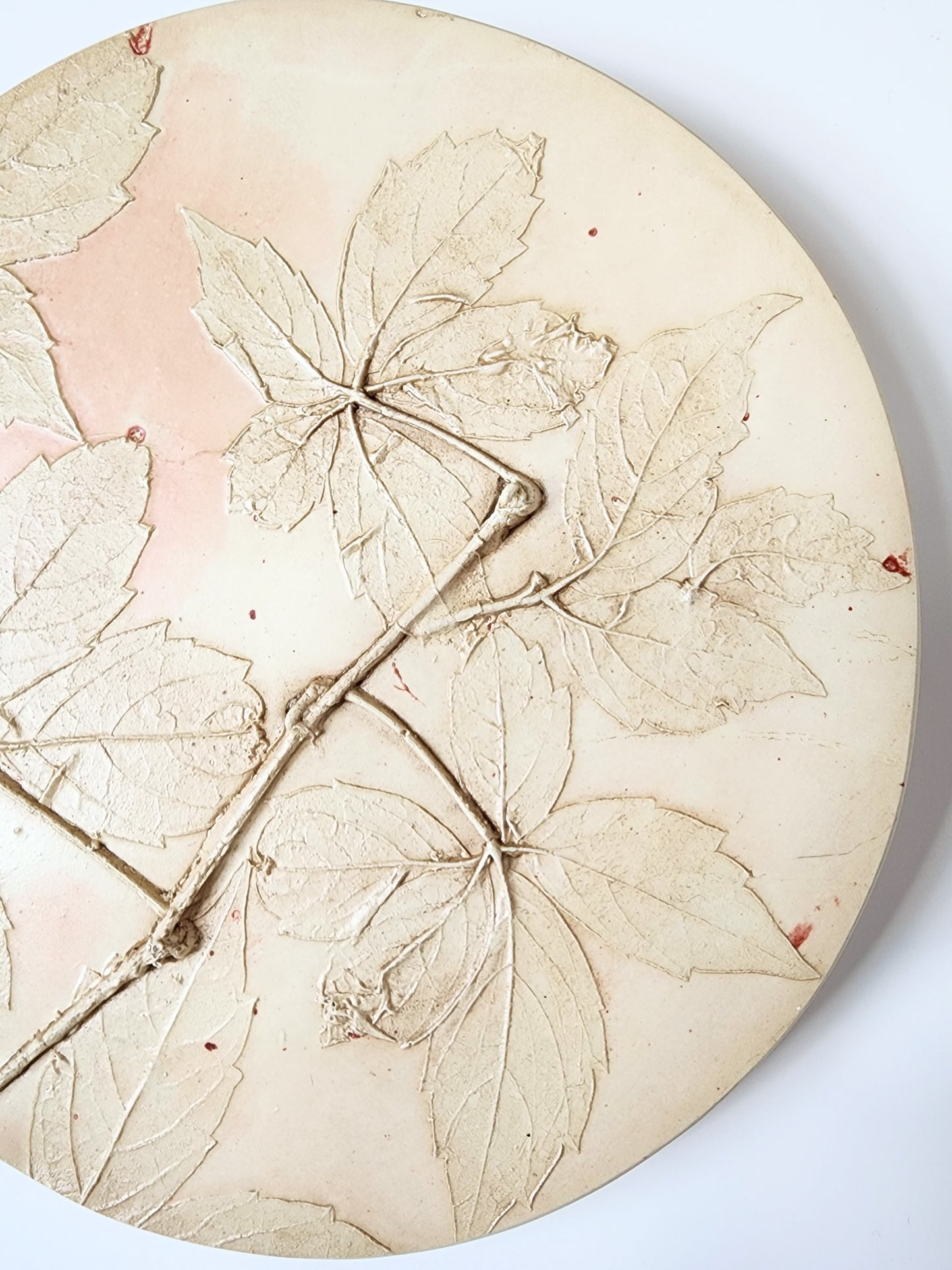 Plaster Botanical Bas Relief Artwork