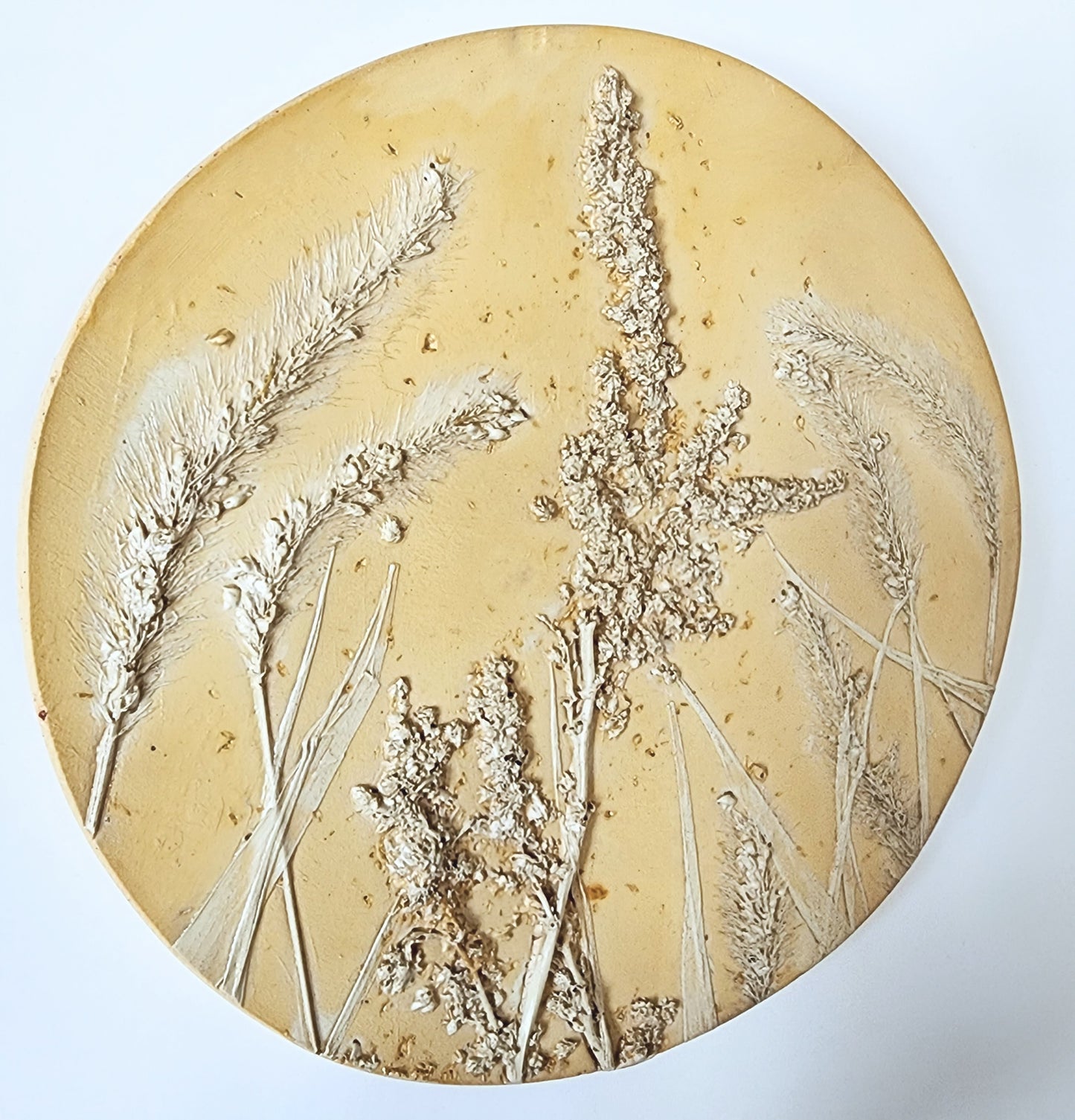Plaster Botanical Bas Relief Artwork