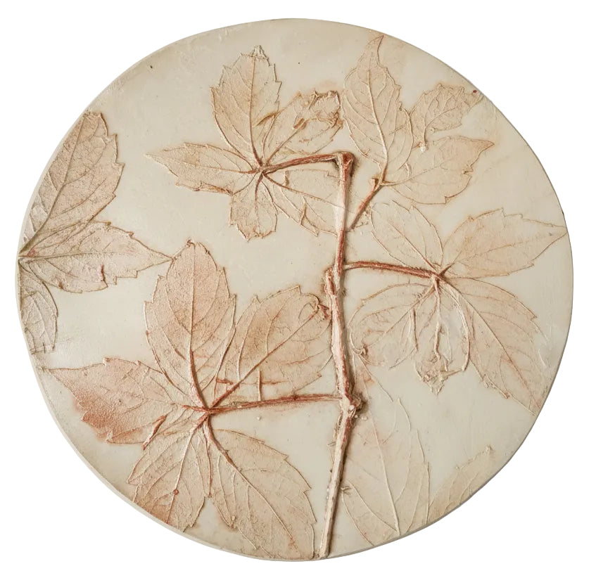 Plaster Botanical Bas Relief Artwork