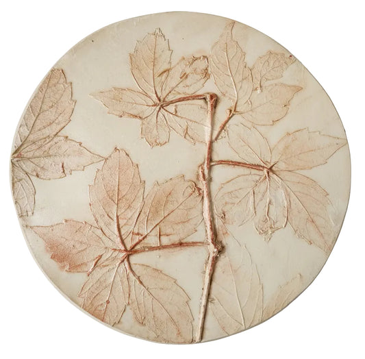 Plaster Botanical Bas Relief Artwork