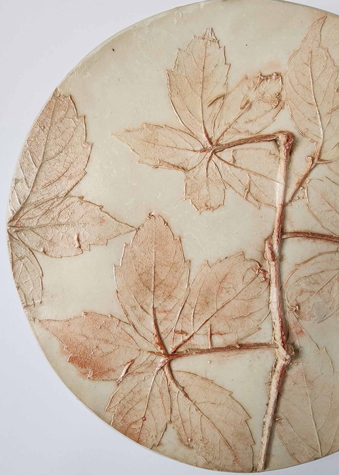 Plaster Botanical Bas Relief Artwork
