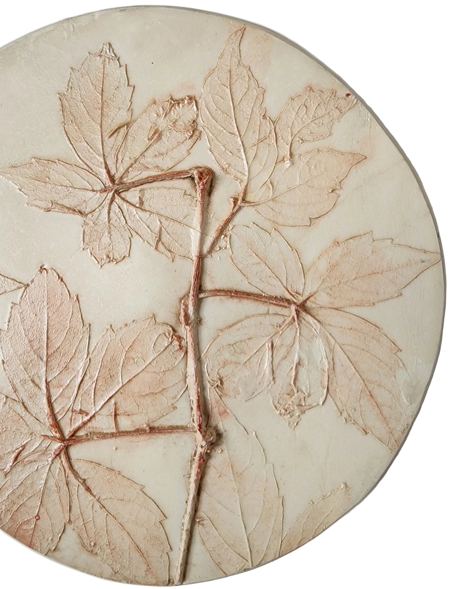 Plaster Botanical Bas Relief Artwork