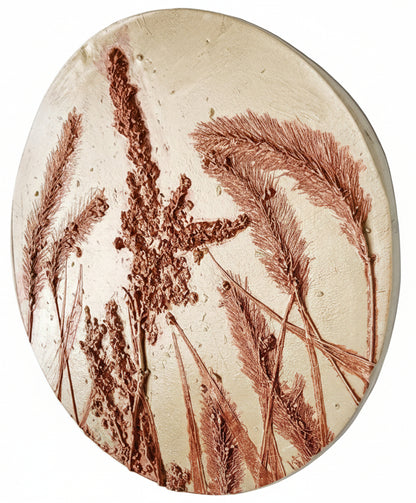 Plaster Botanical Bas Relief Artwork