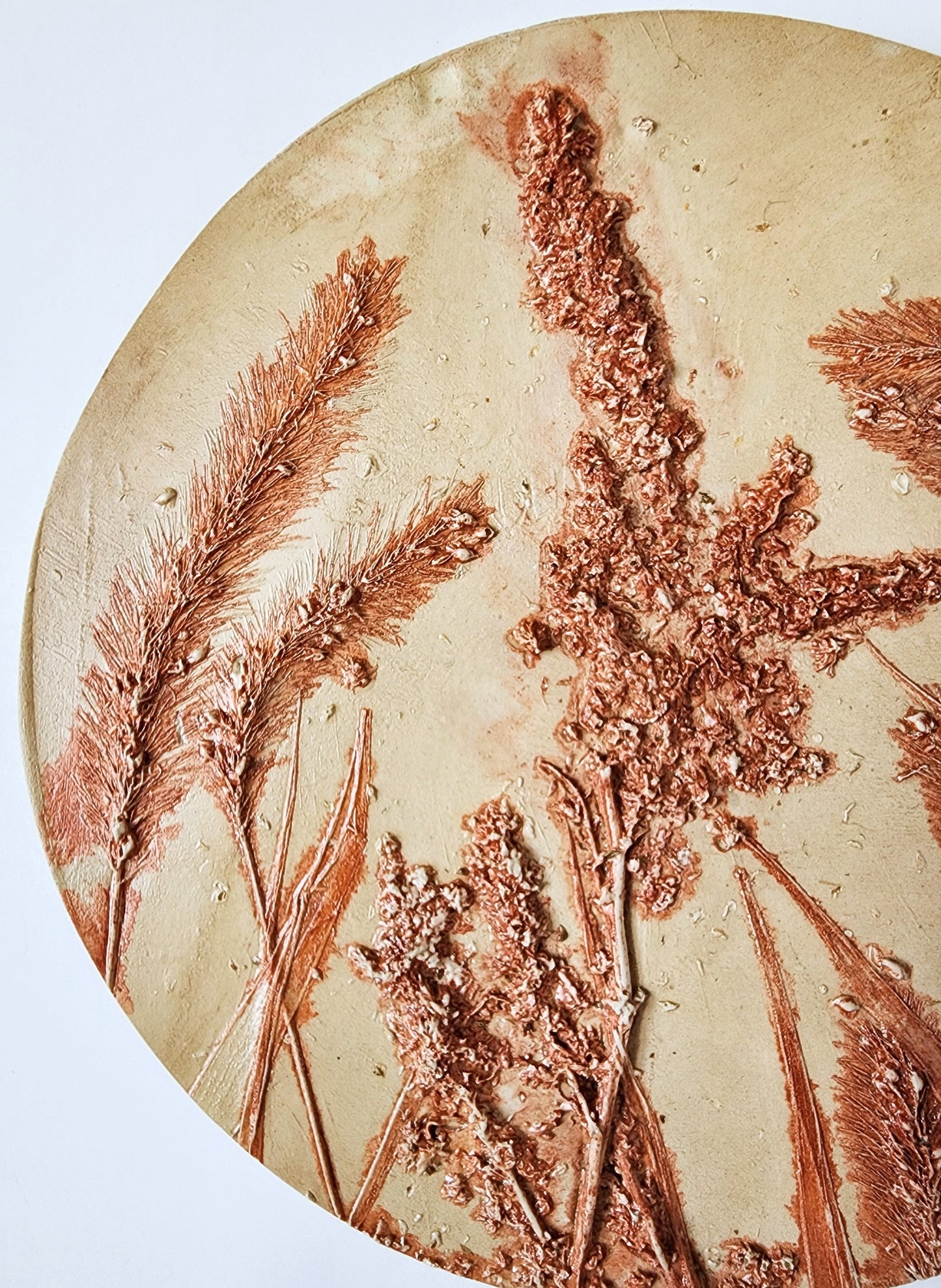 Plaster Botanical Bas Relief Artwork