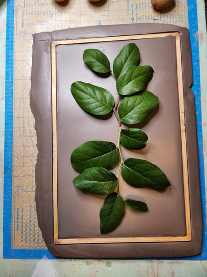 Lemons & Salal Lemonleaf Plaster Botanical Bas Relief Wall Art