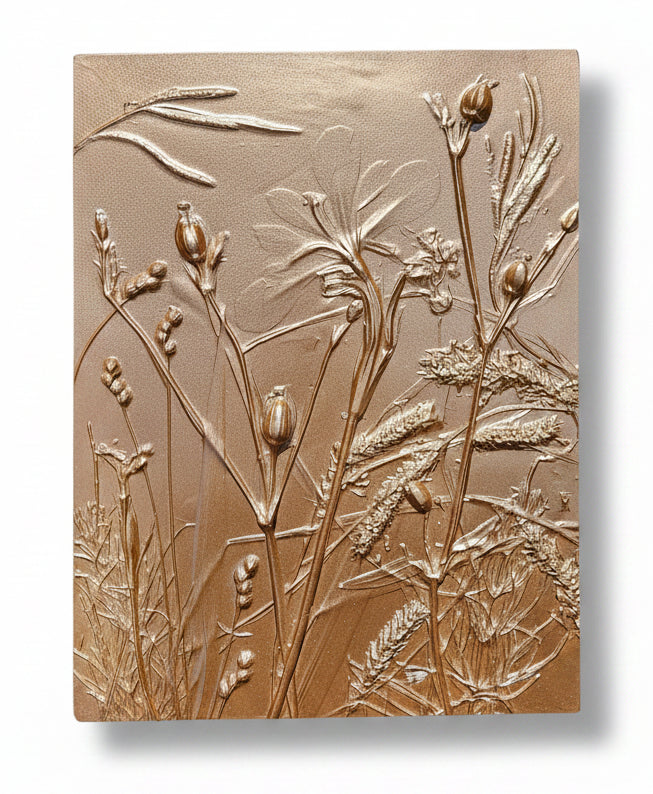 Plaster Botanical Bas Relief Artwork