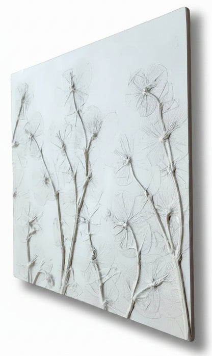Hellebore Bas Relief Plaster Wall Art – Natural Plaster, 15×15" (2 of 2)