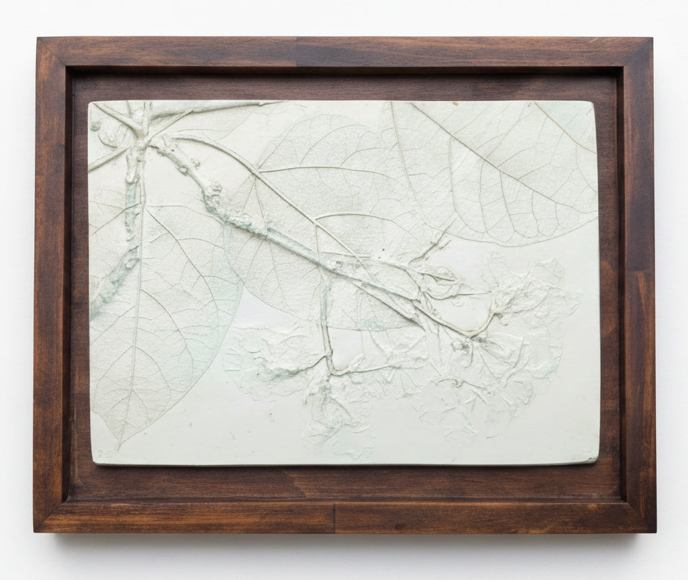 Northern Catalpa Plaster Botanical Bas Relief Wall Art