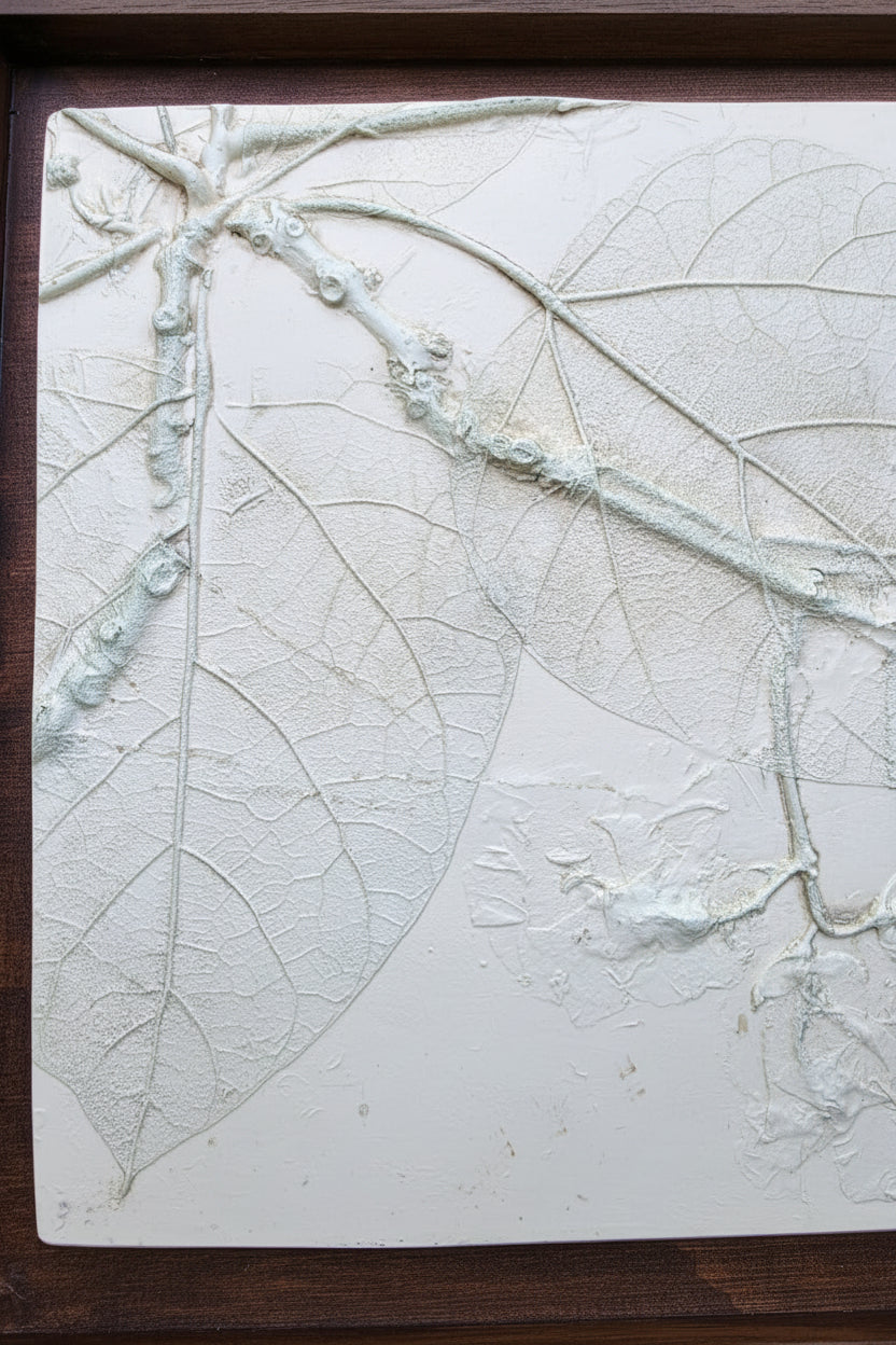 Northern Catalpa Plaster Botanical Bas Relief Wall Art