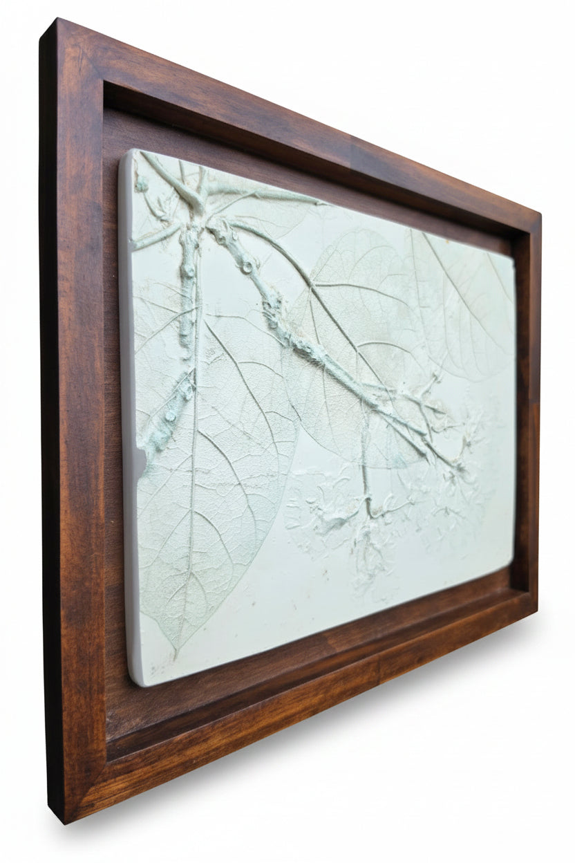 Northern Catalpa Plaster Botanical Bas Relief Wall Art
