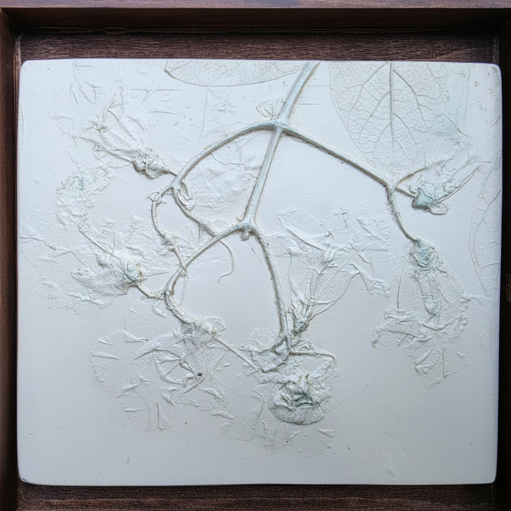 Northern Catalpa Plaster Botanical Bas Relief Wall Art