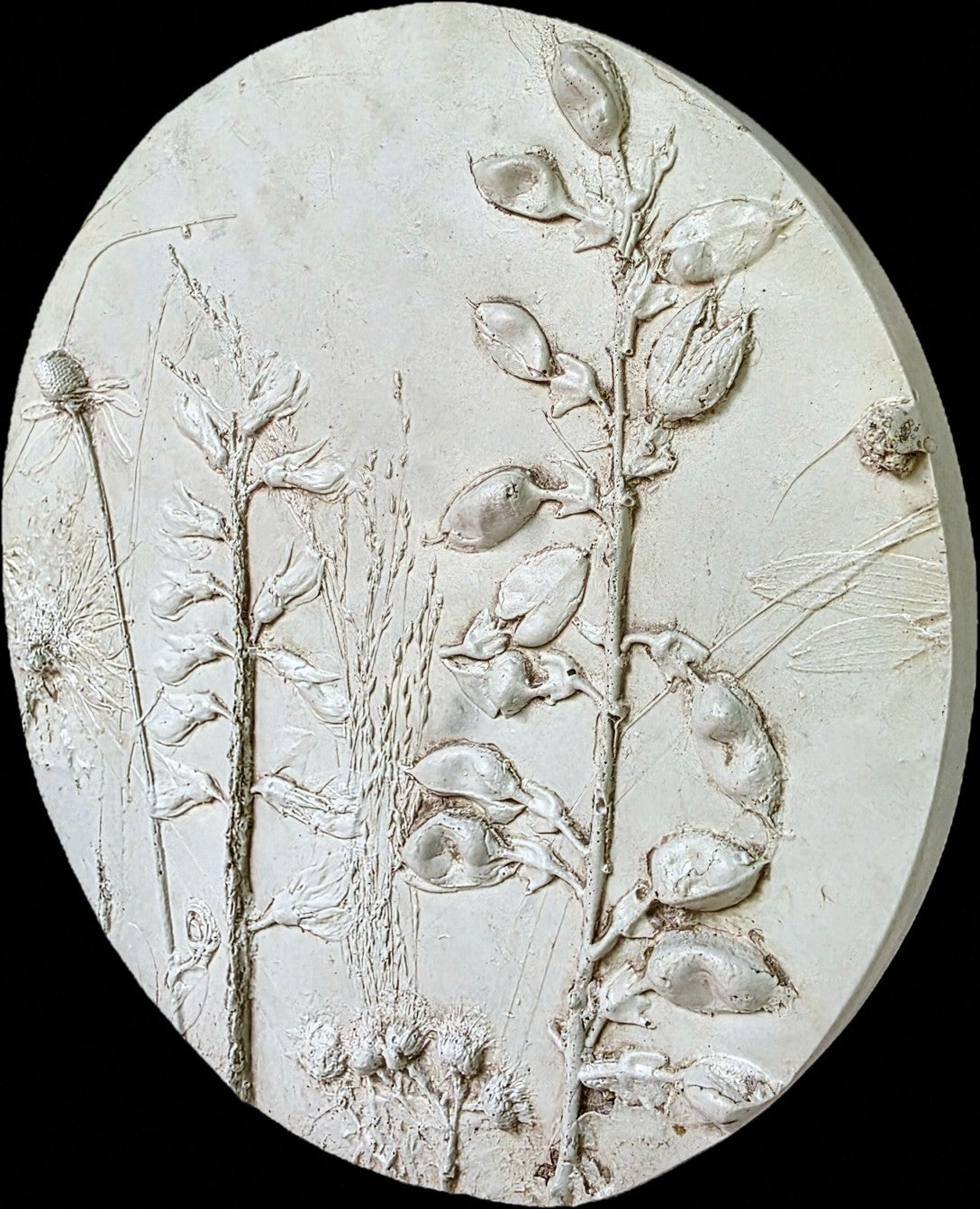 Plaster Botanical Bas Relief Wall Art