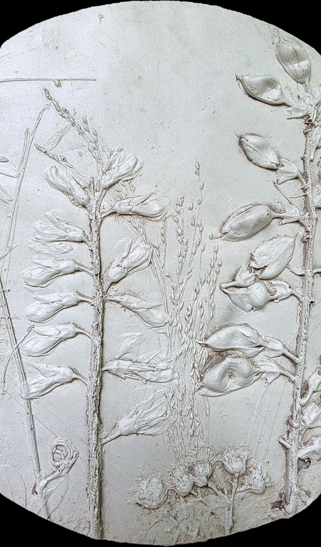 Plaster Botanical Bas Relief Wall Art