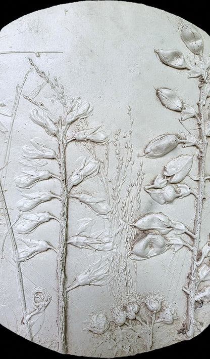 Plaster Botanical Bas Relief Wall Art