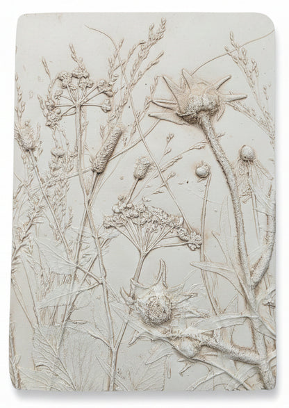 Plaster Botanical Bas Relief Wall Art