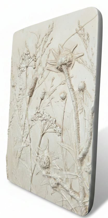 Plaster Botanical Bas Relief Wall Art