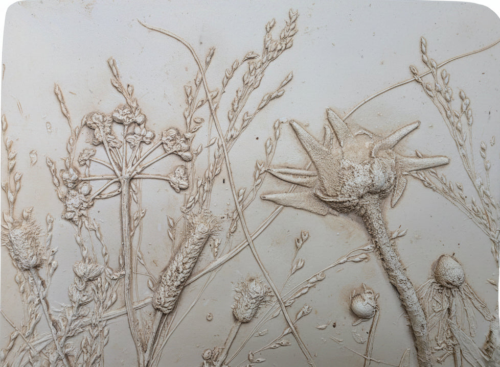 Plaster Botanical Bas Relief Wall Art