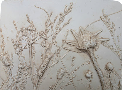 Plaster Botanical Bas Relief Wall Art