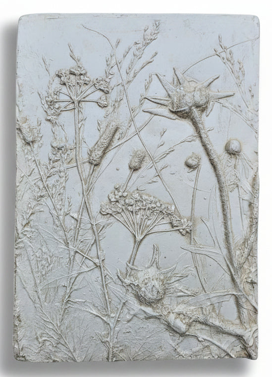 Plaster Botanical Bas Relief Wall Art