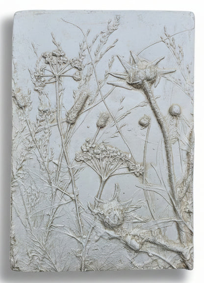 Plaster Botanical Bas Relief Wall Art