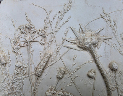 Plaster Botanical Bas Relief Wall Art