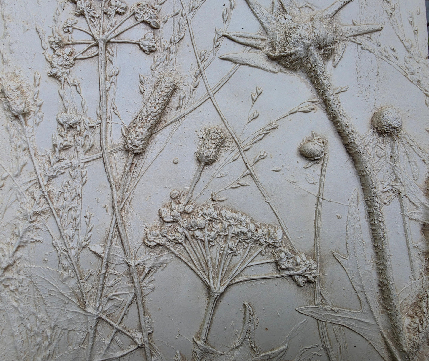 Plaster Botanical Bas Relief Wall Art