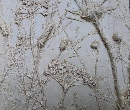 Plaster Botanical Bas Relief Wall Art