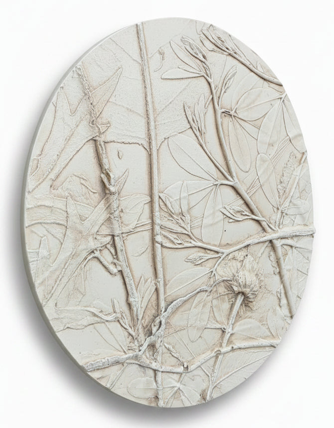 White Wild Indigo, Wild Bergamot & Compassplant Bas Relief – Natural Plaster