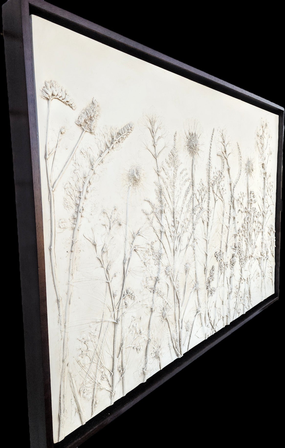 Plaster Botanical Bas Relief Artwork