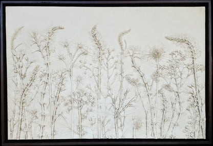 Plaster Botanical Bas Relief Artwork