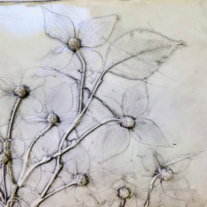 Plaster Botanical Bas Relief Artwork