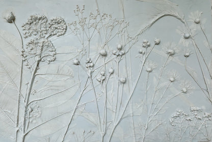 Plaster Botanical Bas Relief Artwork