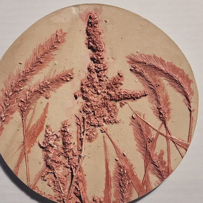 Plaster Botanical Bas Relief Artwork