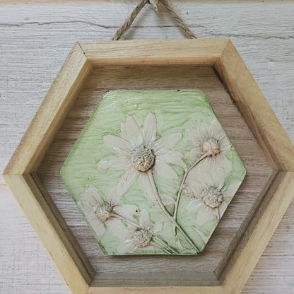 Plaster Botanical Bas Relief Artwork