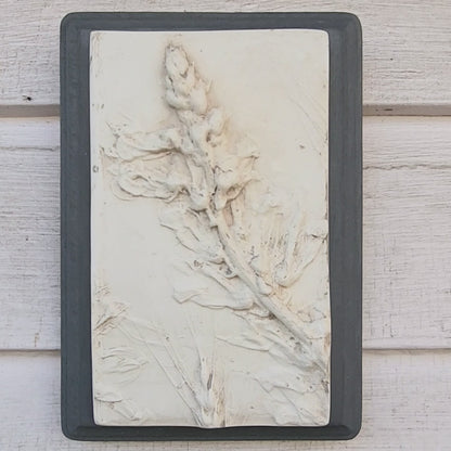 Plaster Botanical Bas Relief Artwork