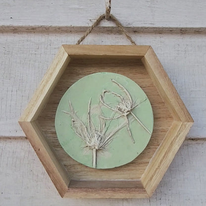 Plaster Botanical Bas Relief Artwork