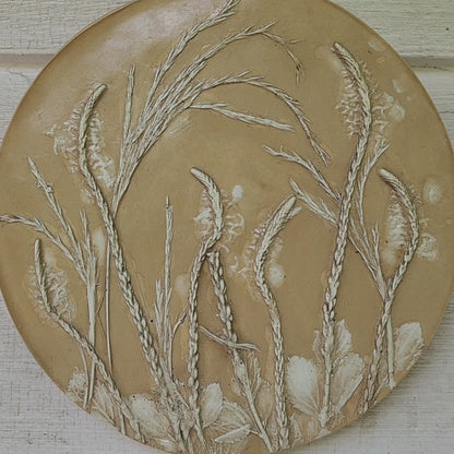 Plaster Botanical Bas Relief Artwork