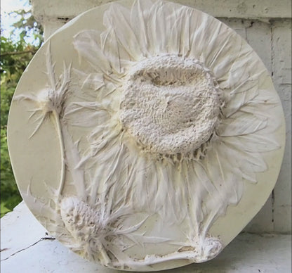 Plaster Botanical Bas Relief Artwork